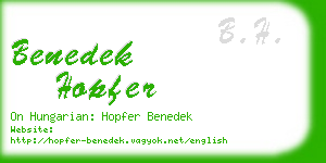 benedek hopfer business card